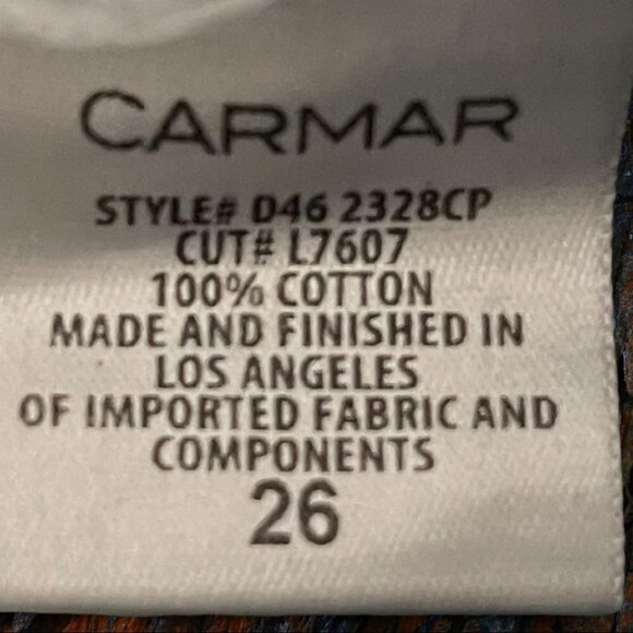 CARMAR High Rise Cargo Jeans Size 26 - Picture 11 of 16